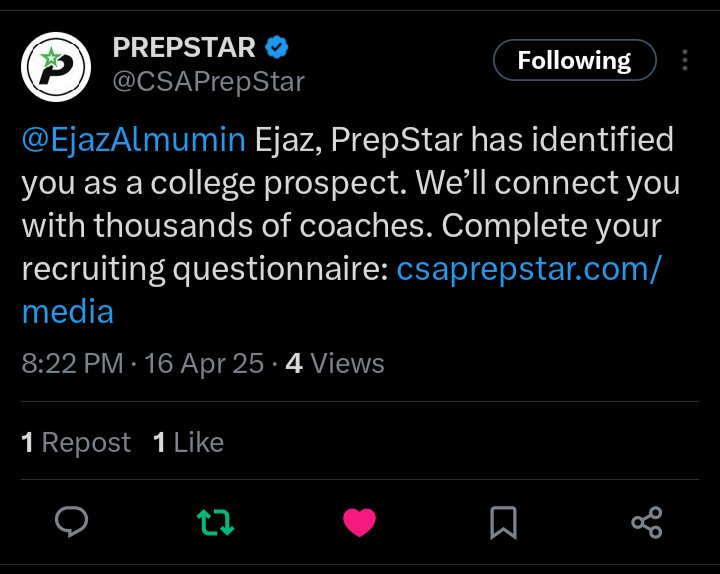 EjazAlmumin's tweet photo. Thank you @CSAPrepStar https://t.co/6JT0hGJ0tj