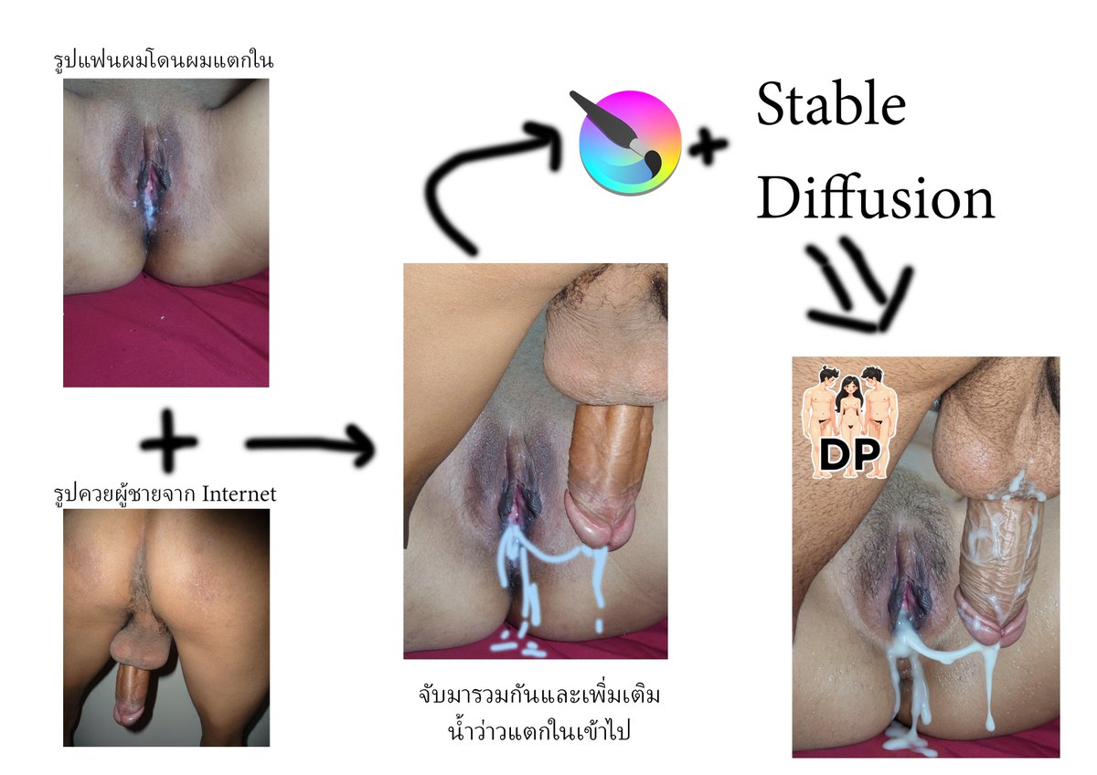 DPCoupleSWG01's tweet photo. AI สร้างมาแบบนี้นะ เนียนไหมจ๊ะ!!!

1. ภาพเมียผมที่โดนผมแตกในจริงๆ
2. หาภาพควยจาก Internet
3. จับมารวมกันโดนใช้ Photoshop และเติมเส้นขาวๆของน้ำว่าว
4. เอาภาพไปปรับ AI ที่ Krita + Stable Diffusion จนได้ Final มาครับ https://t.co/MaxgaeQMBJ