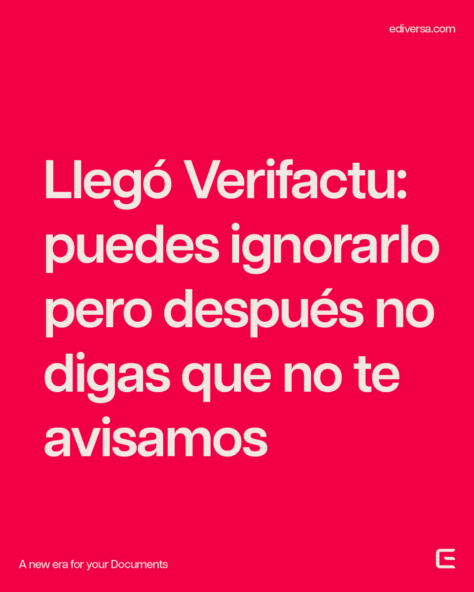 eDiversa_es's tweet photo. #Verifactu ya tiene luz verde definitiva ✅

📅 Las personas jurídicas deberán tenerlo implementado desde el 1 de enero de 2026 y las personas físicas desde el 1 de julio de 2026.

¿Necesitas ayuda con la #FacturaElectronica?
Después no digas que no te avisamos 😉 https://t.co/148SiH6BOy