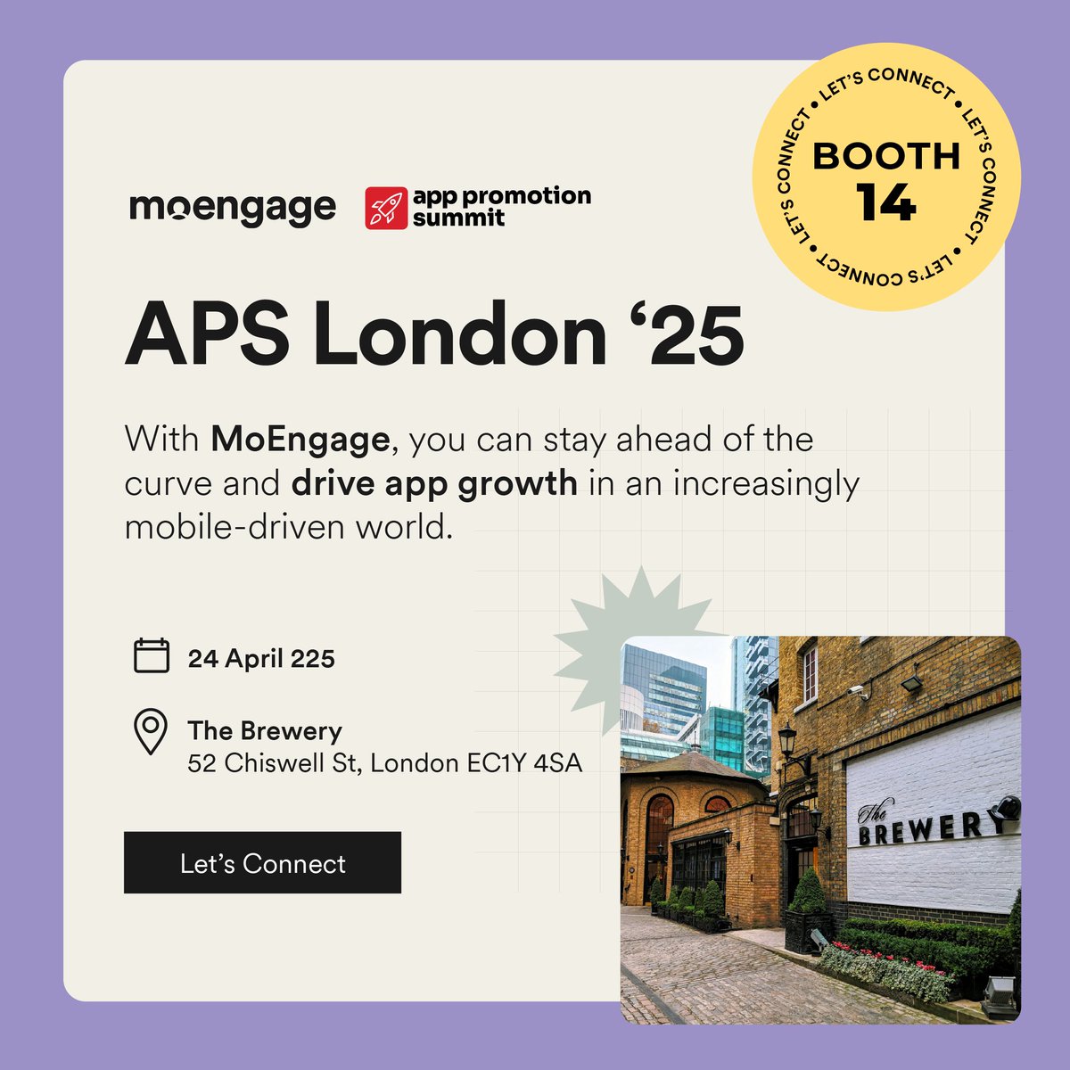 Our growth experts are heading to App Promotion Summit, London next week! 

This is your chance to pick their brains on how EU's hottest consumer brands are building better relationships with their customers in this mobile-drive world.

🗓️ Thursday, 24th April
📍 The Brewery