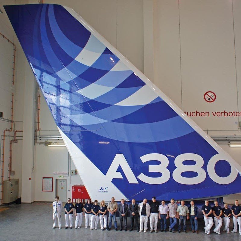To show you how enormous an A380 aircraft is, we removed a tail fin and asked people to stand next to i...... hang on, need to answer a Mayday call from an A380 that's just taken off.