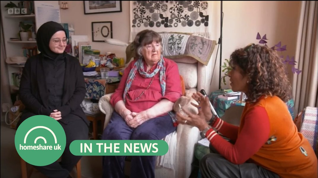 Homeshare UK (@homeshare_uk) on Twitter photo Did you catch Homeshare on <a href="/BBCTheOneShow/">BBC The One Show</a> this week? Dorothy and Rumeysa were interviewed by Jacqui Joseph about what it's like living in an intergenerational household.
They were matched by <a href="/HomeshareW/">Homeshare West</a> a year ago and have since become firm friends.
homeshareuk.org/homeshare-feat… Did you catch Homeshare on <a href="/BBCTheOneShow/">BBC The One Show</a> this week? Dorothy and Rumeysa were interviewed by Jacqui Joseph about what it's like living in an intergenerational household.
They were matched by <a href="/HomeshareW/">Homeshare West</a> a year ago and have since become firm friends.
homeshareuk.org/homeshare-feat…