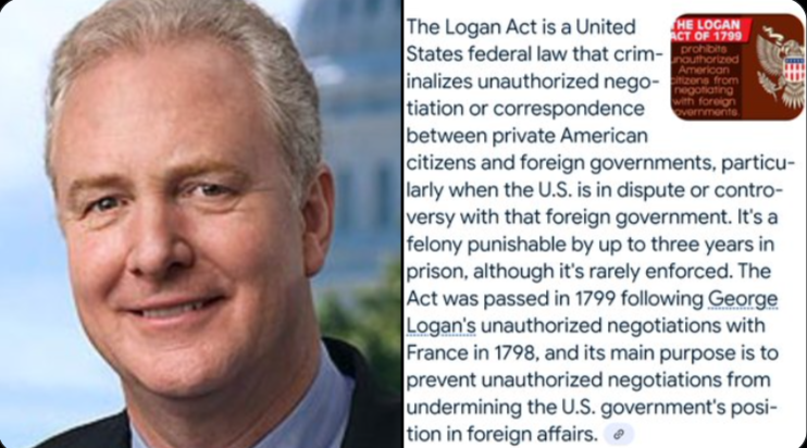 BarryOue21536's tweet image. Pam Bondi @AGPamBondi can you Charge
Senator Chris Van Hollen
for violating the Logan Act.
This was a direct violation of Trump's foreign policy.