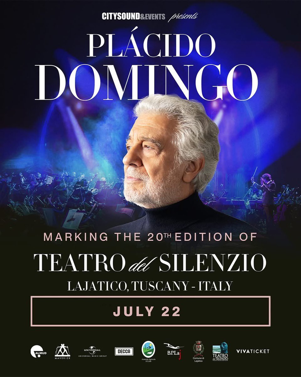 Andrea Bocelli (@andreabocelli) on Twitter photo 𝐎𝐧 𝐉𝐮𝐥𝐲 𝟐𝟐𝐧𝐝, the iconic <a href="/PlacidoDomingo/">Placido Domingo</a> will join Maestro 𝐀𝐧𝐝𝐫𝐞𝐚 𝐁𝐨𝐜𝐞𝐥𝐥𝐢 to inaugurate the 20th edition of the #TeatrodelSilenzio.
Tickets: bit.ly/Andrea_and_Mat… 𝐎𝐧 𝐉𝐮𝐥𝐲 𝟐𝟐𝐧𝐝, the iconic <a href="/PlacidoDomingo/">Placido Domingo</a> will join Maestro 𝐀𝐧𝐝𝐫𝐞𝐚 𝐁𝐨𝐜𝐞𝐥𝐥𝐢 to inaugurate the 20th edition of the #TeatrodelSilenzio.
Tickets: bit.ly/Andrea_and_Mat…