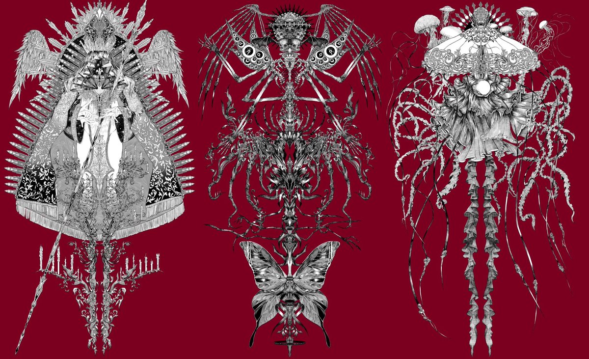 恐怖症シリーズ線画
全部描くのが楽しすぎた。