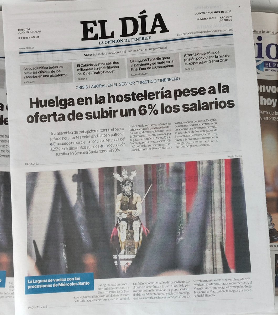 Titular alternativo:
Huelga en la hostelería tras negarse a subir un 9% los salarios