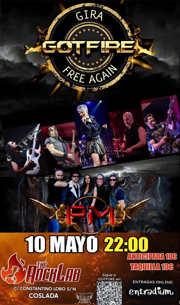 💥Y después de nuestra descarga en Puertollano, volvemos!. El próximo 10 de mayo junto a nuestros hermanos de PM.

entradium.com/events/concier…

📆  Fecha: 10 de mayo
🕙  Hora: 22:00 H
📍  Lugar: The RockLab  Coslada 
🎟️  Entrada anticipada 10€ - Entrada en taquilla 13€