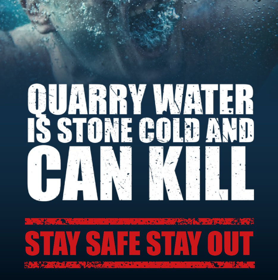 Quarries are not suitable places for swimming, no matter how tempting they might look ⛔💧Please do not trespass in quarries. Quarry water is stone cold and can kill. #StaySafe this coming #BankHoliday weekend and keep out of quarries⛔👍#BeWaterAware