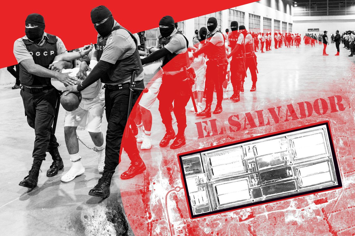 TheSunGraphics's tweet image. MEGA JAIL El Salvador to DOUBLE size of world’s biggest prison to 80k inmates as Trump hints he could send ‘homegrown criminals’ thesun.co.uk/news/34515780/…