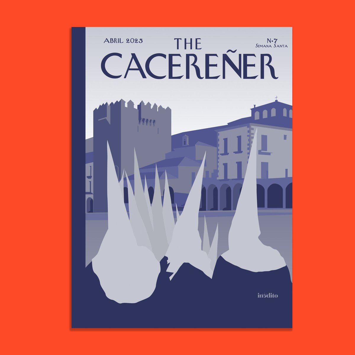 "THE CACEREÑER Nº 7"  José Antonio Sánchez García "Inedito".  Homenajea nuestra Semana Santa y la icónica Ciudad Monumental desde la Plaza Mayor. Un tributo a José Manuel Martín Cisneros, clave en su reconocimiento internacional.
#thecacereñer 
#thecacereñer7
#semanasantacaceres