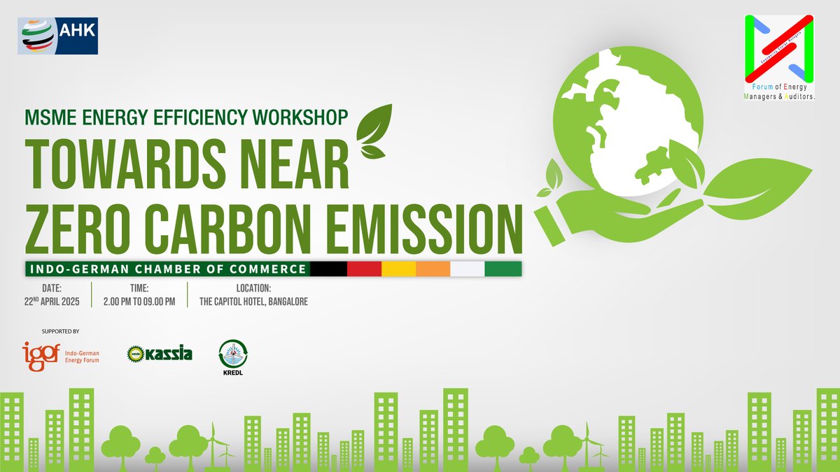 We are delighted to invite you to the Energy Efficiency Workshop supporting the industry's transition towards Near Zero Emission.

📍Venue: Bengaluru
📅Date: 22 Apr
🕒Time: 2:00-9:00 PM

More info: l.indo-german.com/ehHm