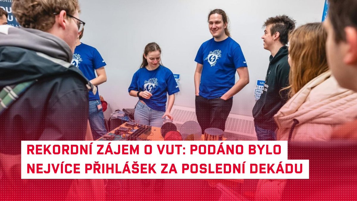 📃 TZ: Zájem středoškoláků o studium na VUT v Brně roste – letos škola obdržela rekordních 13 336 přihlášek do bakalářských programů, což je téměř o 11 % více než loni. Největší zájem je o elektrotechniku, stavebnictví a podnikání. 🔗 
vut.cz/vut/media/f195…
