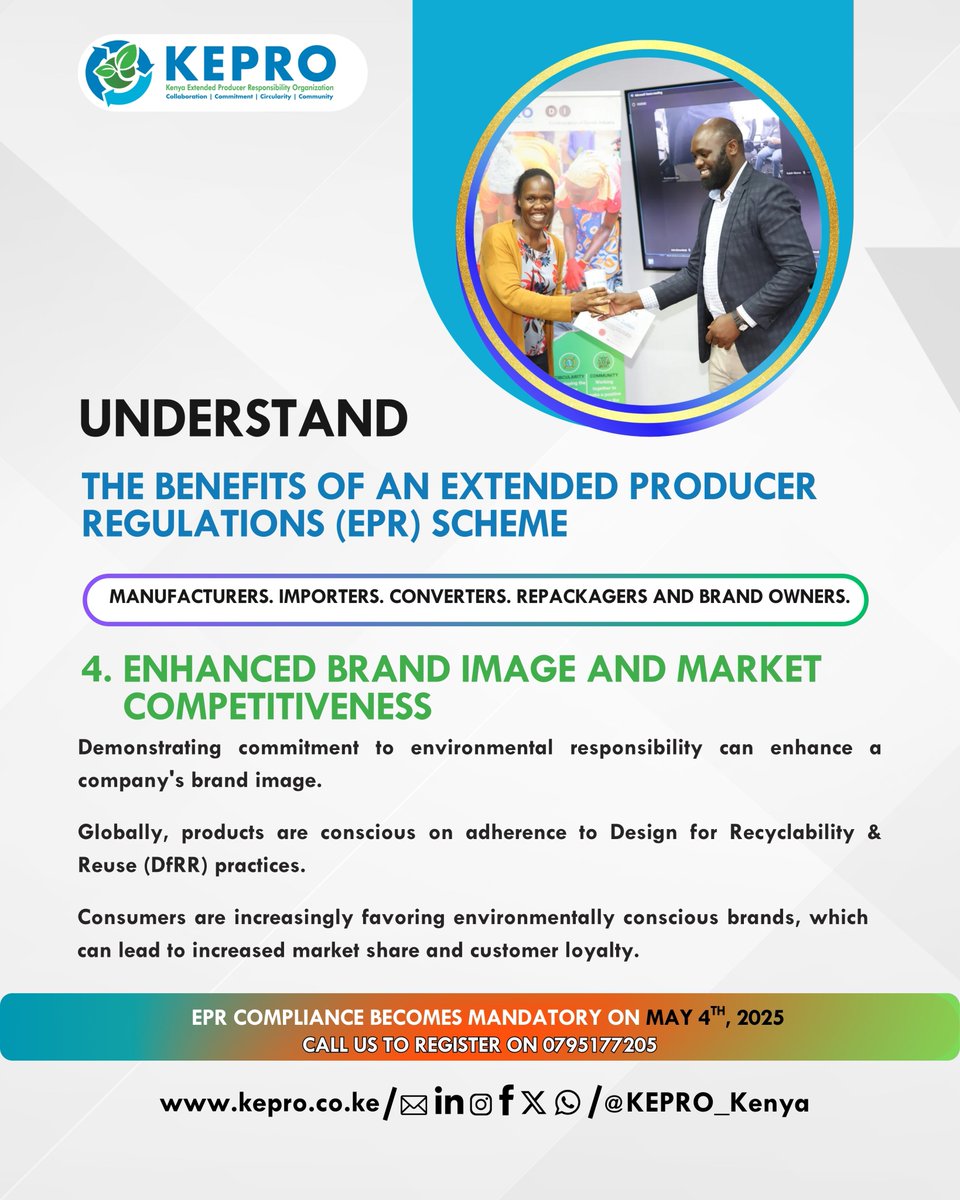 Why EPR Matters!

Are you a producer, importer, or brand owner? Discover how the Extended Producer Responsibility (EPR) framework benefits your business, the environment, and the communities you serve. 

From legal compliance to brand visibility and improved sustainability