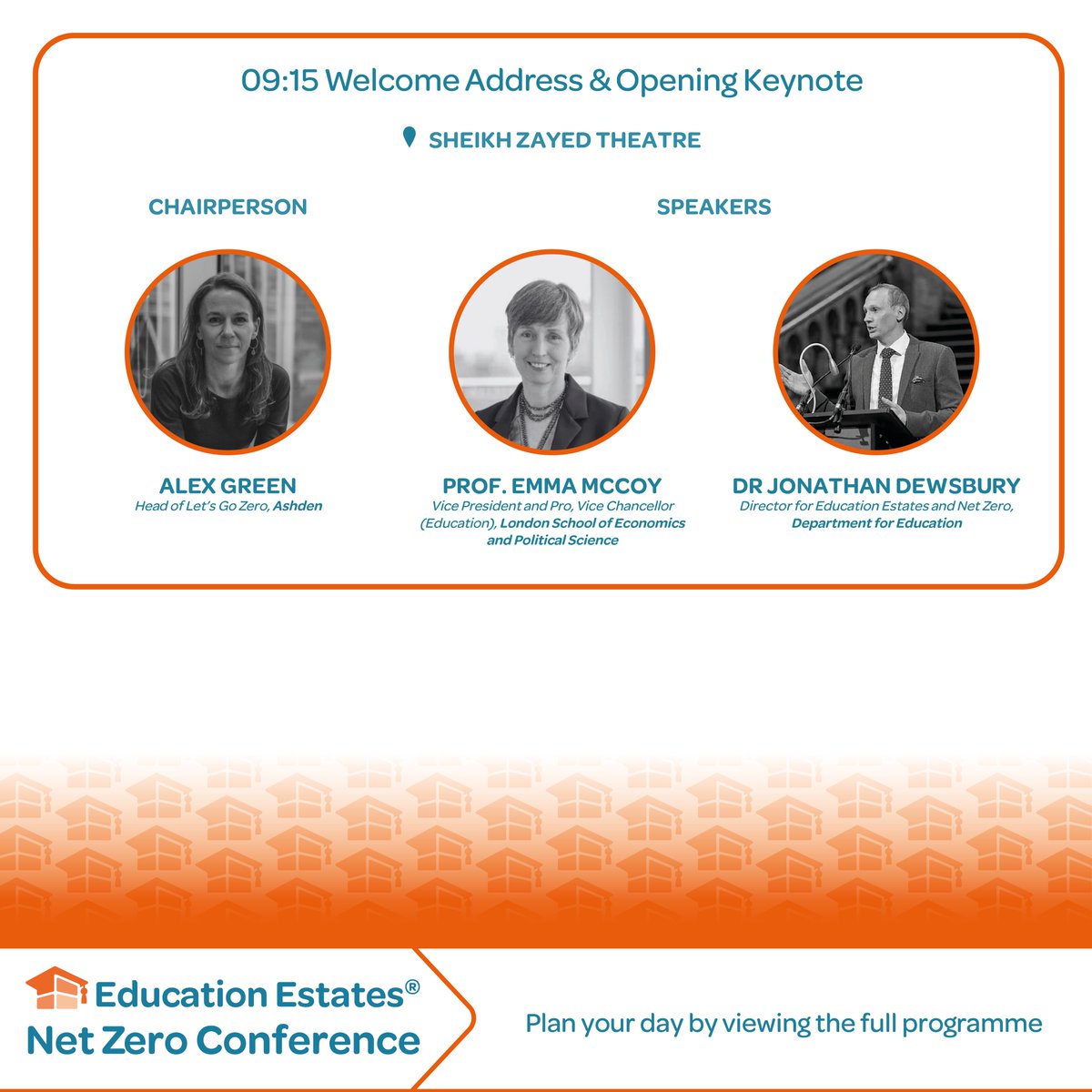 Session spotlight: Welcome Address &amp; Opening Keynote. Discover more: educationestates.com/net-zero-confe…