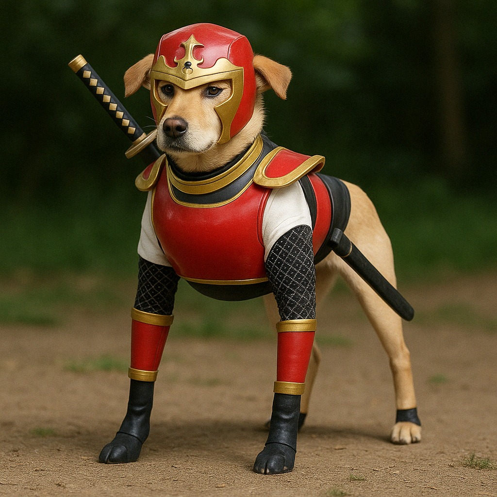 tokublog's tweet photo. Modinha! Em vez de transformar fotos de cachorros em gente, que tal heróis em doguinhos? 🐶

#tokusatsu #tokublog #metalhero #supersentai #modinha #ia #chatgpt https://t.co/wGMI9QFeqZ
