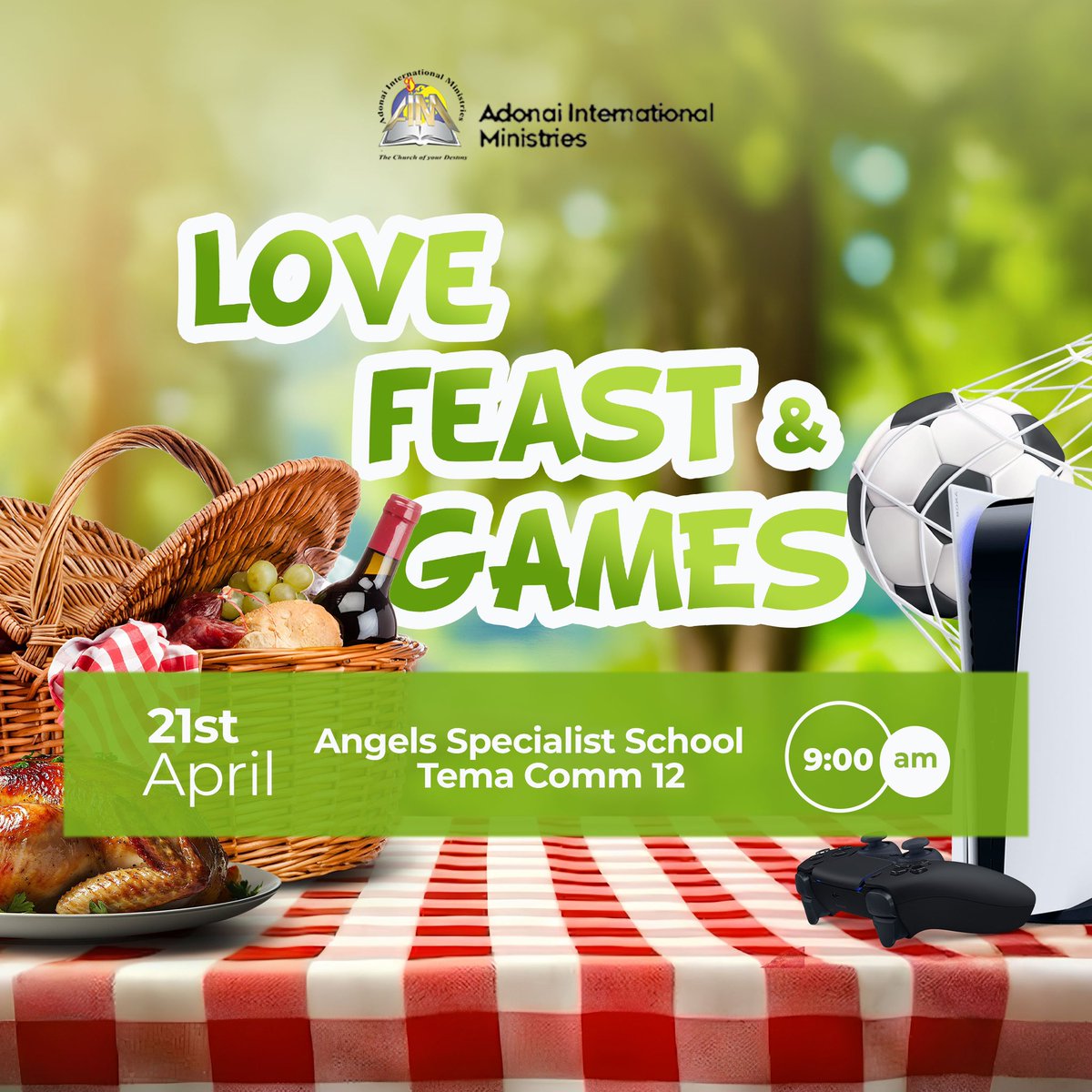 adonai_hq's tweet image. A day of fun, fellowship, and food for the whole family!
Join us for exciting games, joyful moments, and a heartwarming feast. Let’s celebrate love, unity, and the joy of Easter together!
#EasterMonday #GamesAndLoveFeast #AdonaiFamilyTime