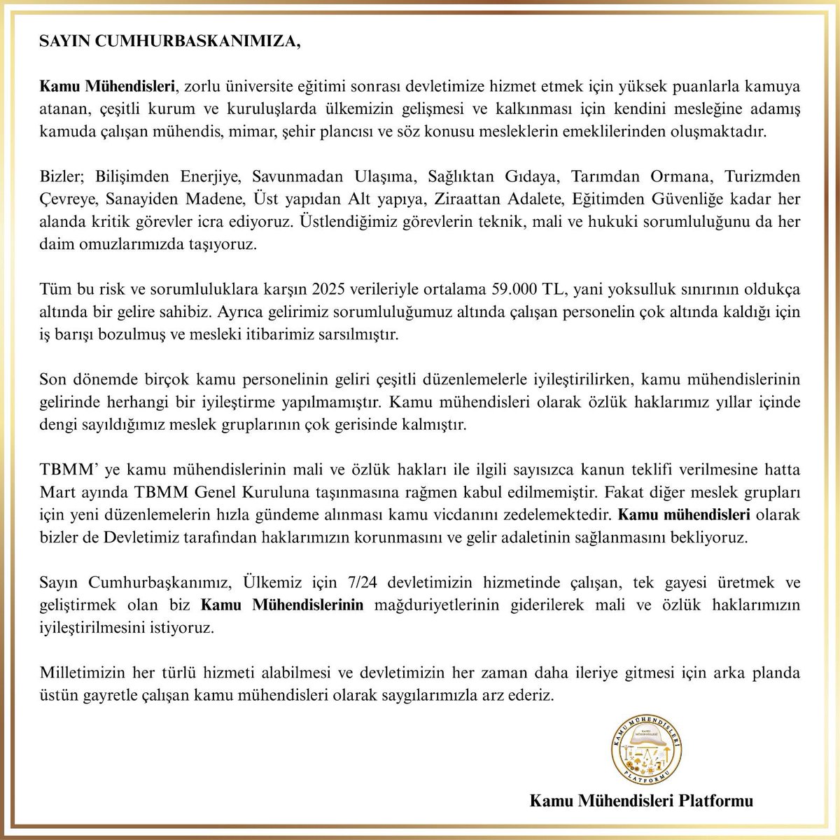 insanca07's tweet photo. 3 trilyon 350 milyar TL'lik işlerin sorumluluğunu alan KAMU MÜHENDİSLERİ;

Tıbbi sekreterden 10 bin TL, öğretmenden 12 bin TL, hemşireden 10-15 bin TL düşük maaş alıp, imam ile aynı ek göstergeye sahip.

Yazık günah artık.

@kaMUhendisleri  @avabdullahguler @mustafaelitas https://t.co/Pxw9gpoMBK