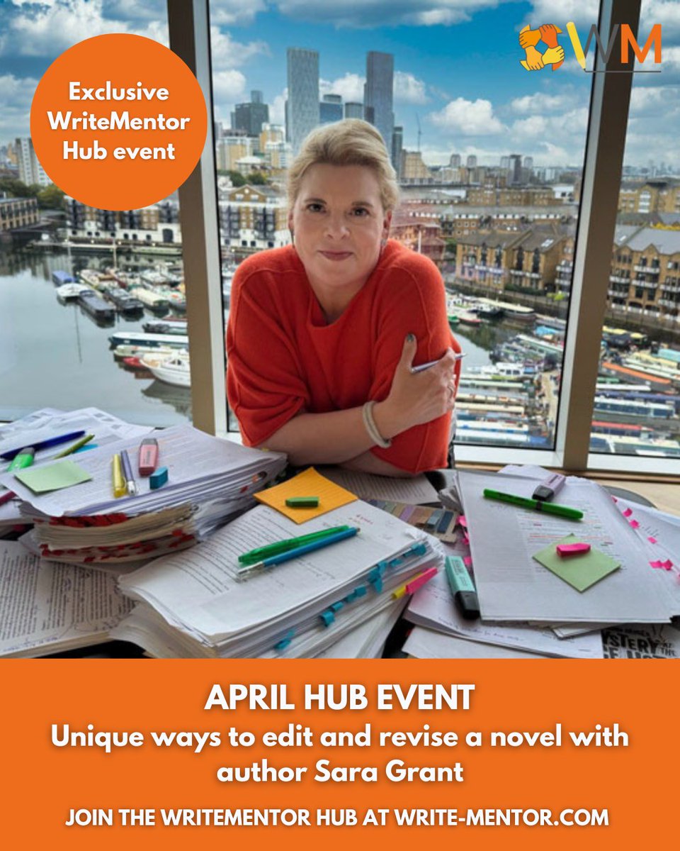 On Tuesday 22nd April @ 1:30 pm, author, editor &amp; co-founder of Undiscovered Voices <a href="/AuthorSaraGrant/">Sara Grant</a> is sharing her unique ways to edit and revise a novel with WriteMentor Hub members 📝.

Join the Hub today to join live or catch up on the recording bit.ly/4bUFGZt