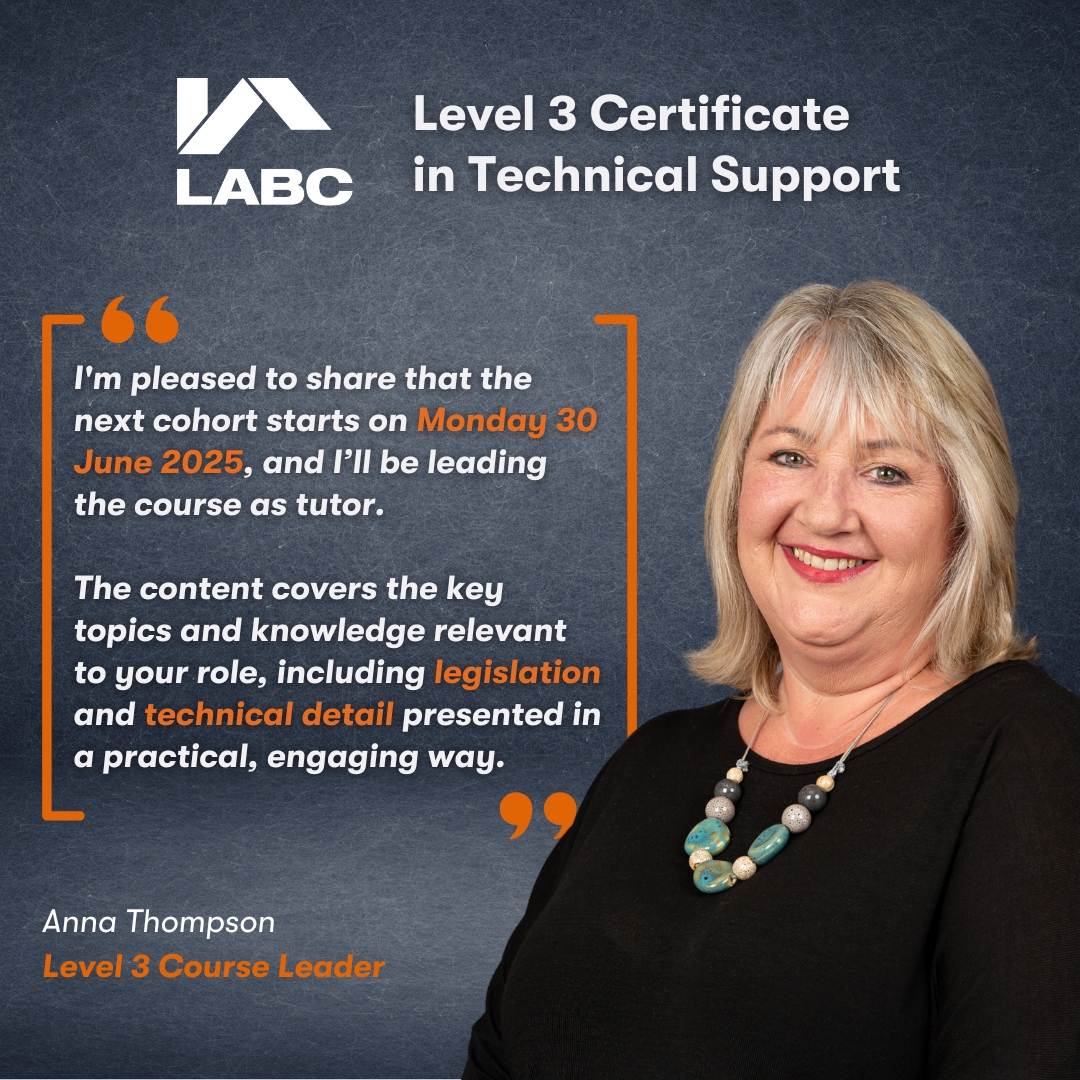 Next cohort for the LABC Level 3 Certificate in Technical Support for Public Service Building Standards starts on Monday 30 June 2025!
  
Enrol now: ow.ly/c40p50VCwBm