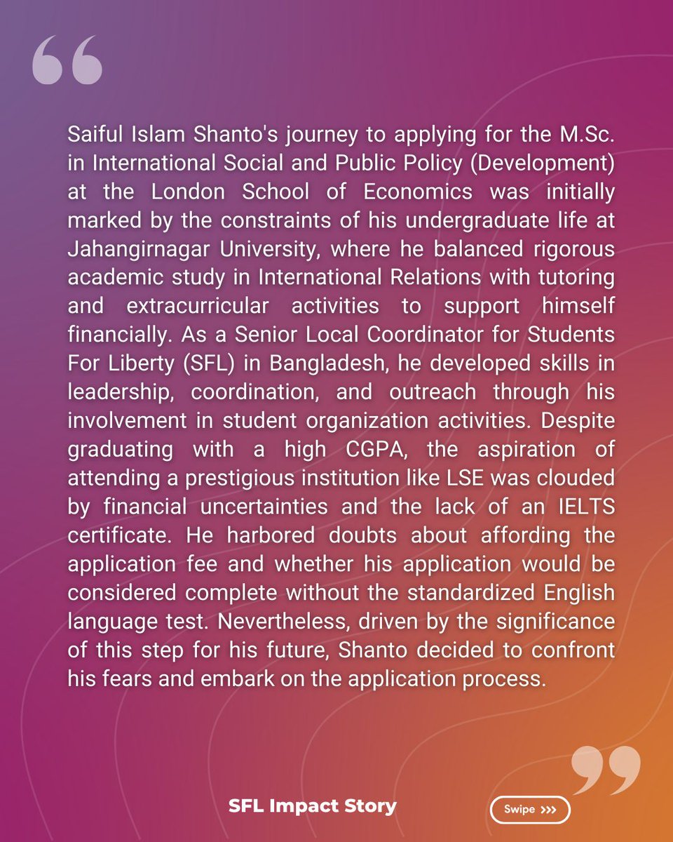 SASFLiberty's tweet photo. ๐ Join exceptional students like Shanto in spreading ideas of liberty. Apply for the Local Coordinator Program at https://t.co/wciYiNOERO
#StudentsForLiberty #SFL #SASFL https://t.co/MmisU1pSVf