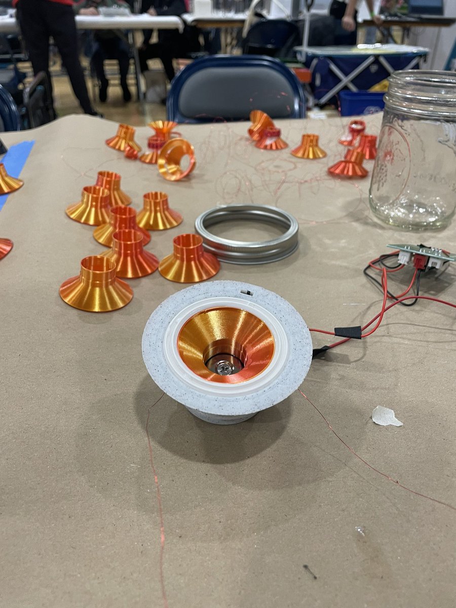 This is how I get new ideas for my classes! I went to the Lake County Maker Faire last Saturday. There, I assembled a fully 3d printed speaker. Walked away with a cool, engaging project idea! Keeping it fresh 😎 #achs #sequoits #cte #STEM #cad #3DPrinting