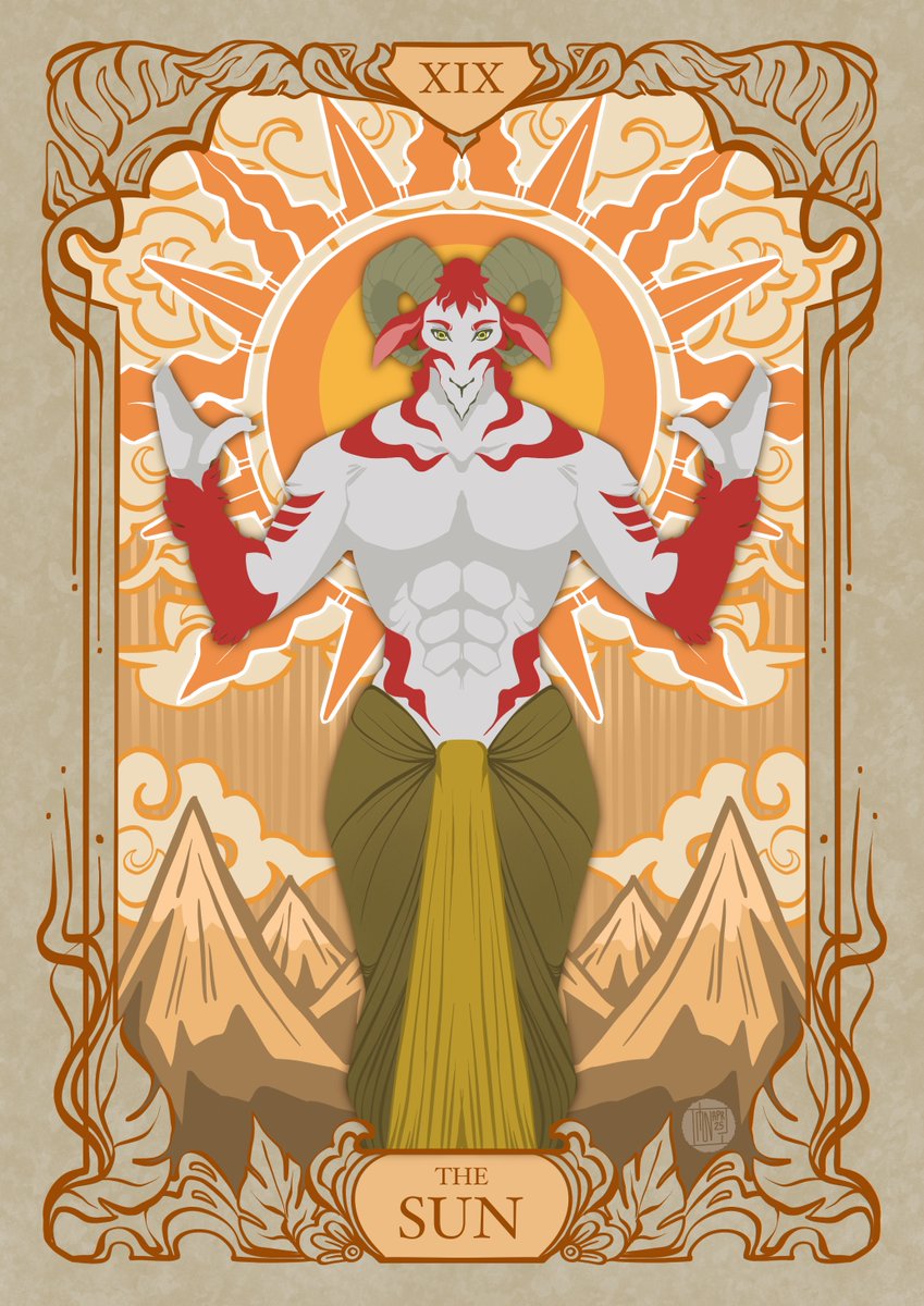 TaylaTaur's tweet image. Trying this tarot style for my boy Bahadur … what do you think? I might make second one with my other sona or oc