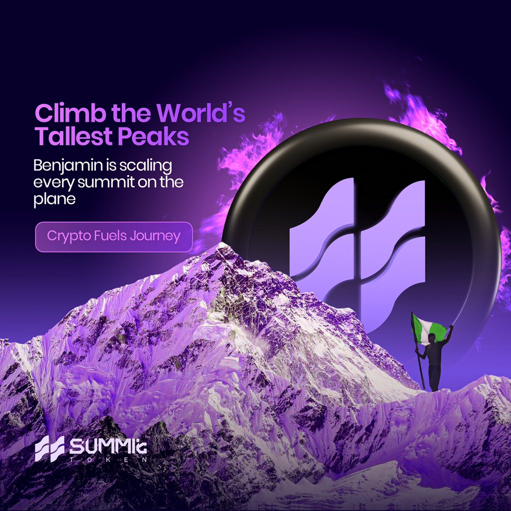 _summit_token's tweet photo. Still all about Benjamin (@IAMCBEN ), a Nigerian climber who is conquering the world’s tallest peaks powered by Summit Token. 

Join our community and help fuel the next ascent. 

Which peak should Benjamin tackle first🤔? #SummitToken #Solana #guinness https://t.co/9qbSuTFiT9