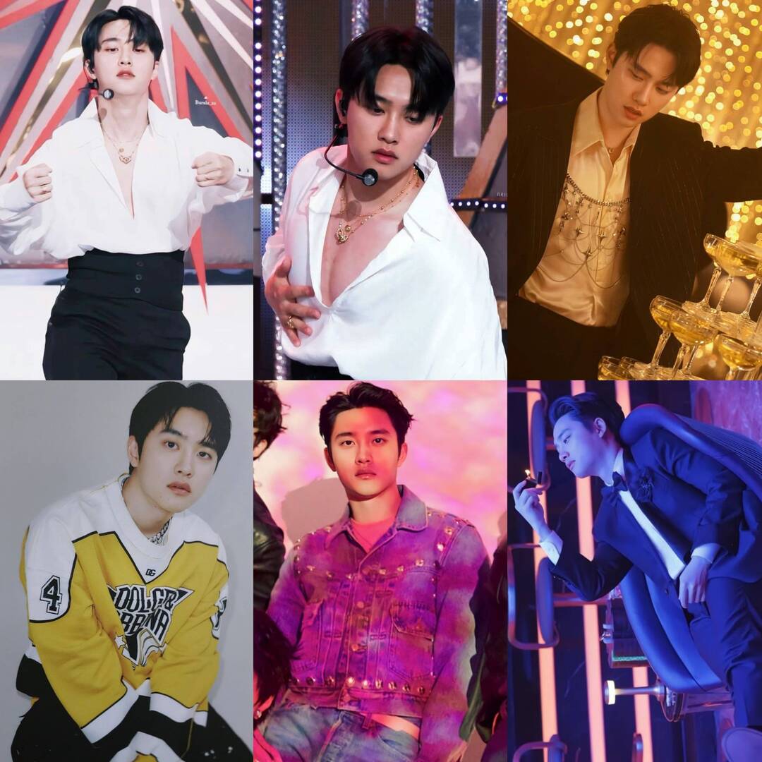 starfess's tweet photo. -star Doh Kyungsoo EXIST era beneran BEDA dan WOW gak sih???😭
full accessories, low collar shirt+waist belt, satin shirt+body chain, yellow shirt gonjreng, pink inner+jeans kelap kelip, long up/comma hair, ototnya juga jangan lupa🤧 https://t.co/fUNkCHHBRN