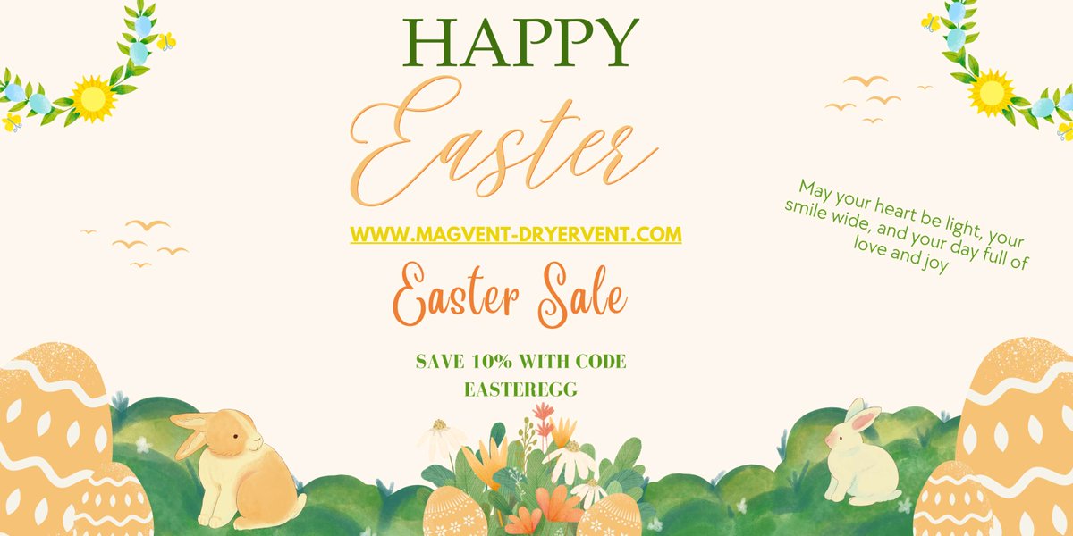 MagVentLLC's tweet photo. Spring is in the air. Easter is right around the corner. Gearing up for some spring cleaning. Let Magvent help. With our magnetic aliened dryer vent couplings. It makes cleaning the laundry room lent trap a breeze. Save 10% with Code EASTEREGG . Now through Monday April 21st. https://t.co/0aUVFMXJSi