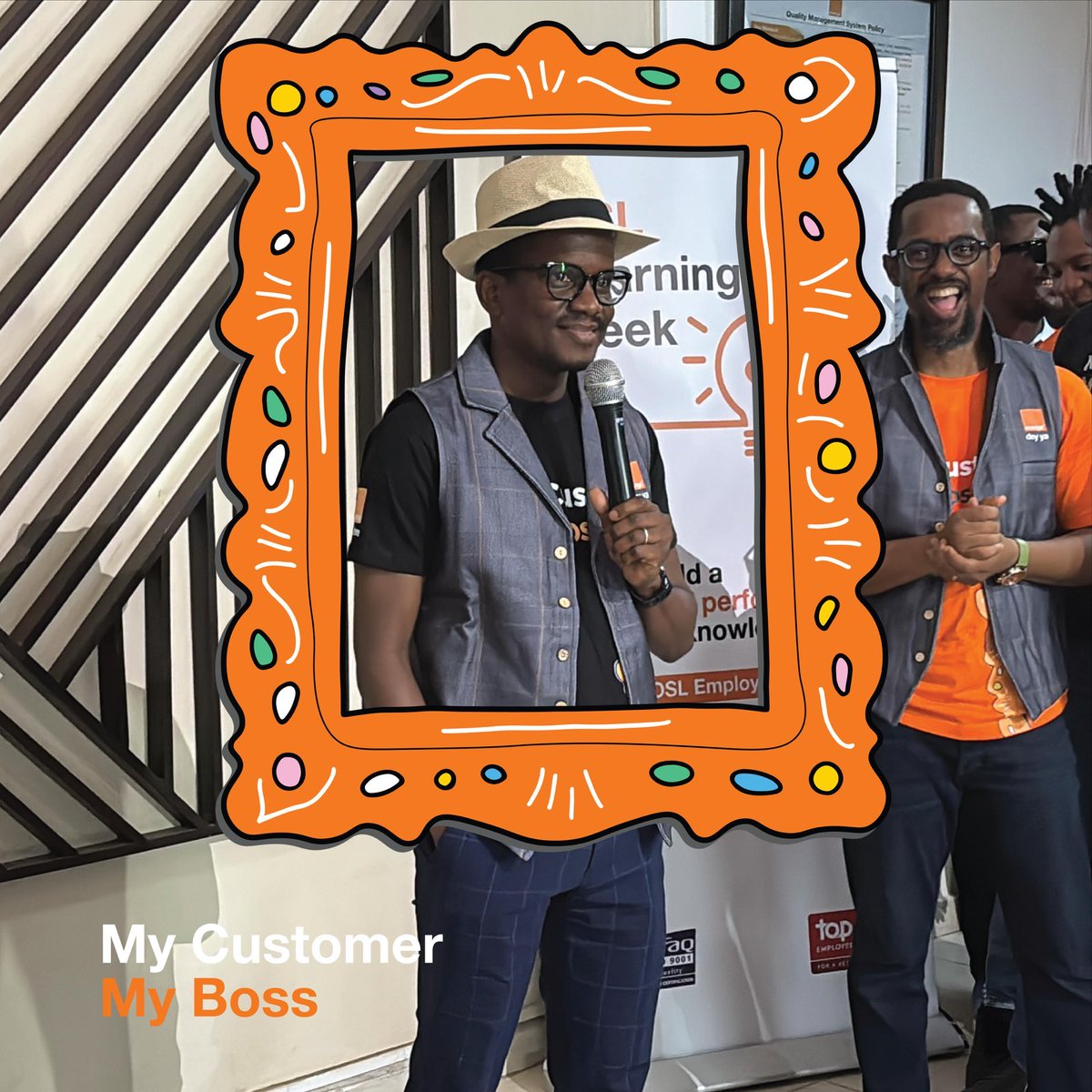 BahSekouamadou's tweet photo. At @Orange_sierra our customers are truly our bosses! #proudtobeOSL #orangeishere @AlphaAlphonzeus https://t.co/mw6x6YKxCE