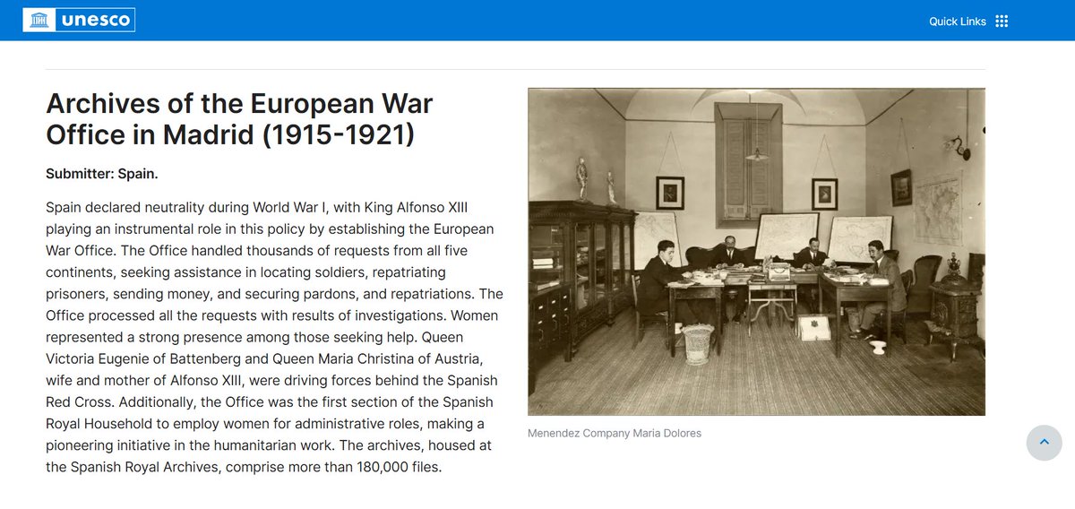 jjalonsomartin's tweet photo. El Archivo General de Palacio ha conseguido la inscripción del Archivo de la Oficina de la Guerra Europea en el Registro de Memoria del Mundo de la Unesco https://t.co/l2nazef8bW https://t.co/eJyvEnDmJK