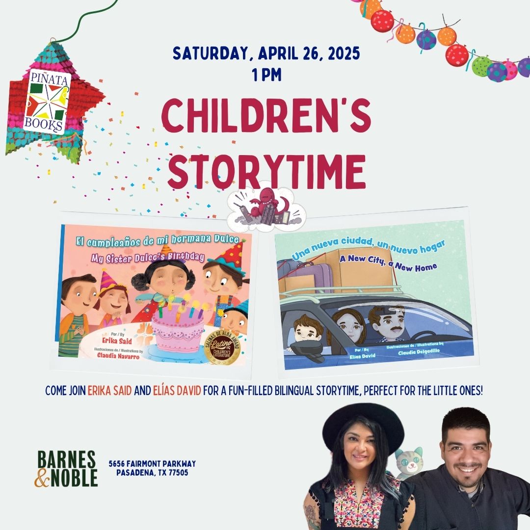 artepublico (@artepublico) on Twitter photo Mark your calendars for Saturday, April 26! Don't miss an afternoon #bilingual #storytime with <a href="/LeoEliasDavid/">Elías David</a> and Erika Said at the Barnes & Noble Pasadena! Mark your calendars for Saturday, April 26! Don't miss an afternoon #bilingual #storytime with <a href="/LeoEliasDavid/">Elías David</a> and Erika Said at the Barnes & Noble Pasadena!