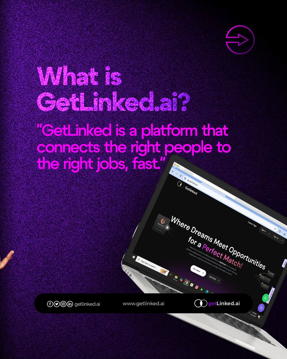 getLinkedai's tweet image. Whether you’re hiring or job-hunting, we help you GetLinked to what matters.

#GetLinked #FutureOfWork #SmartHiring #TopTalent #CareerGrowth #HRTech #WorkSmarter