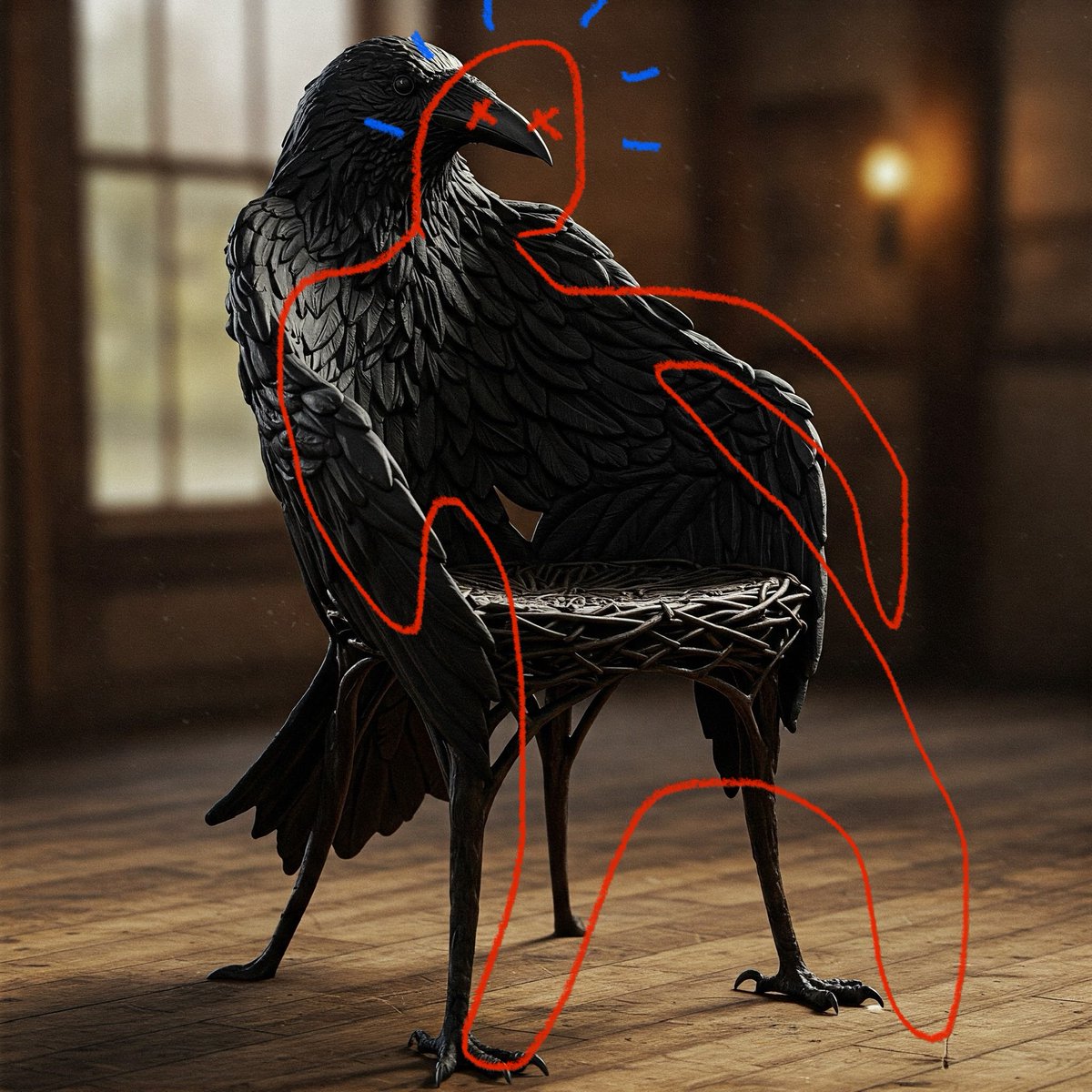 Asked Gemini to make me a chair inspired by a crow