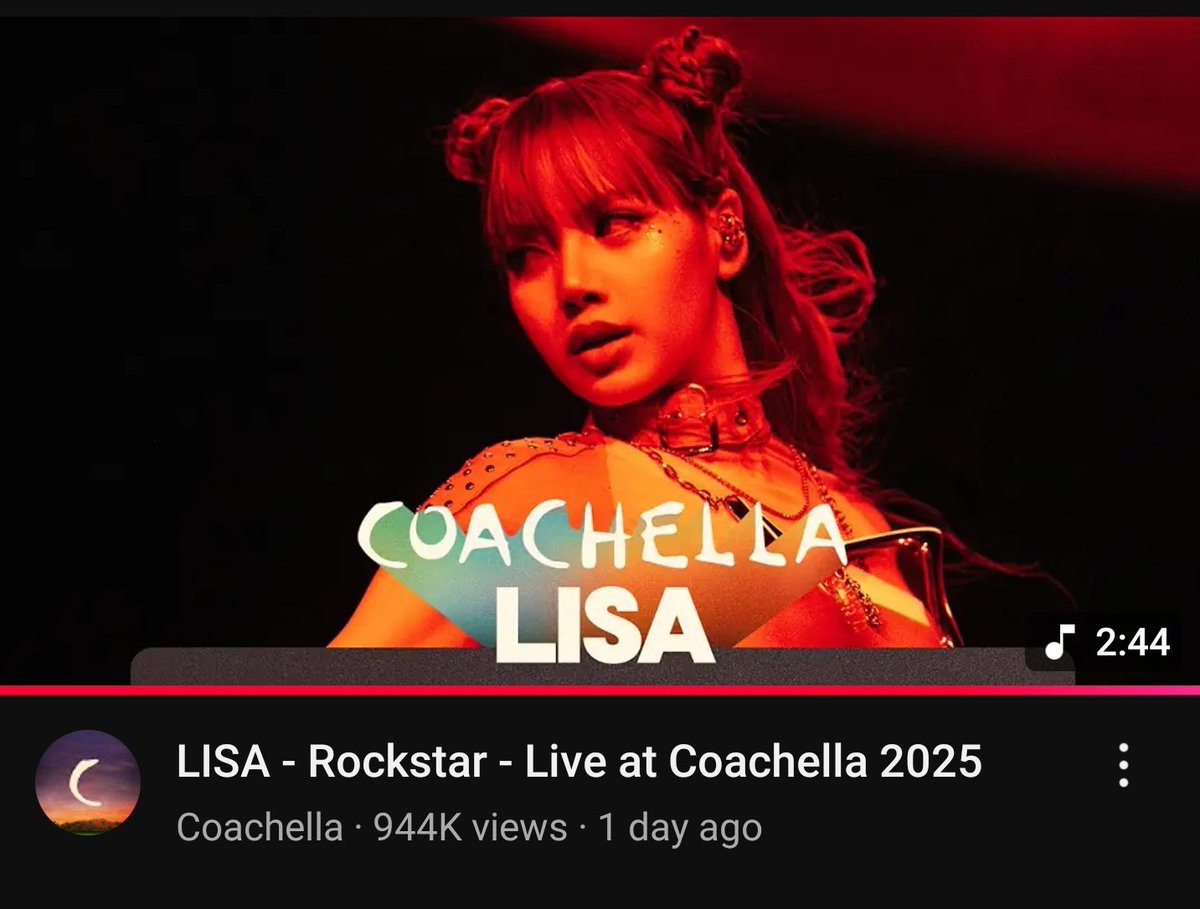 CREW_LISANESIA's tweet photo. We are getting closer to 3M views for Thunder FUTW Intro and 1M views for Rockstar Lilies. Now keep watching on Coachella youtube Channel and Lifestyle performance on LLOUD channel. Let's hit it ASAP 😘 

THAICONIC LISA COACHELLA 
#LISACHELLA #Coachella2025 https://t.co/DS6Ou9QNaF