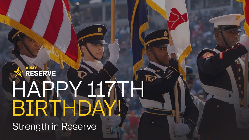 NCDMVA's tweet photo. Join us in wishing the @USArmyReserve a very happy birthday!

Today, April 23rd, the Army Reserve celebrates 117 years of service since 1908! Thank you for playing a vital role in powering and sustaining our Army’s global mission.

#ArmReserve117 I #StrengthInReserve https://t.co/lIjAJdFOkM