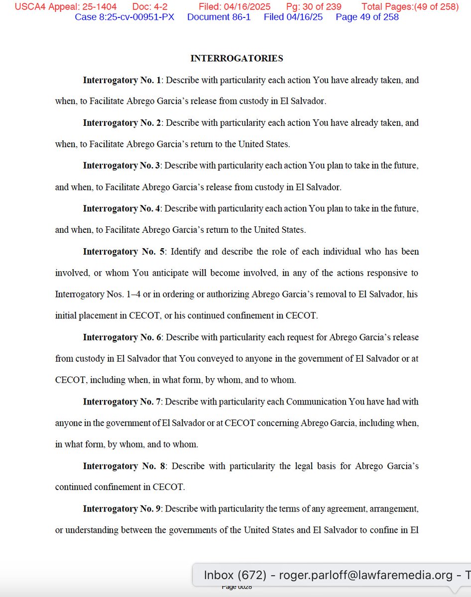 rparloff's tweet image. Interrogatories: