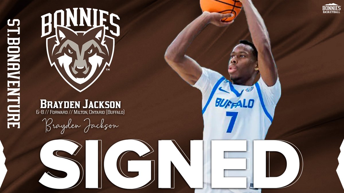 Bonnies Men's Basketball (@bonniesmbb) on Twitter photo ✍️ Welcome to St. Bonaventure, <a href="/bray7jack/">Brayden Jackson</a>
🗞️ >> gobonnies.com/news/2025/4/17…
#Unfurl ✍️ Welcome to St. Bonaventure, <a href="/bray7jack/">Brayden Jackson</a>
🗞️ >> gobonnies.com/news/2025/4/17…
#Unfurl