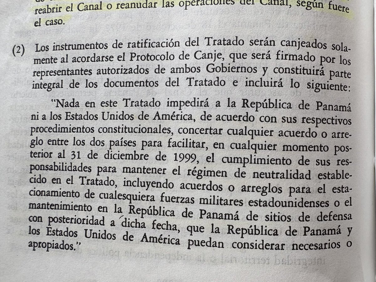 linaresfulo's tweet photo. Si el colega Sevillano considera que es inconstitucional el acuerdo de entendimiento firmado, entonces su demanda debe ir en contra del mismo Tratado de Neutralidad que, textualmente permite estos acuerdos entre Panamá y EEUU, según el Instrumento de Ratificación de dicho tratado, Condición 2, el cual copio abajo.