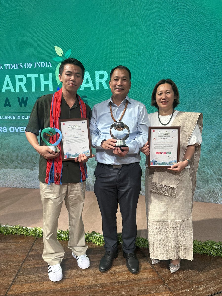 EANagaland's tweet photo. tEA is awarded the 12th edition of #Earthcare awards by #TOI and #JSWfoundation . Recognising the #Treesforwealth movement to plant 3 billion trees, as a pathbreaking Community Based Climate Action, after a rigorous process spanning 5 months. #nagaland #NER https://t.co/HnGtLwP22c