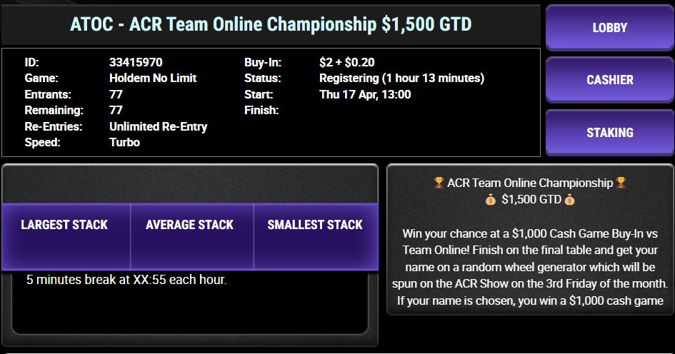 🥳 $1500 GTD ATOC Homegame Today!
🔴 LIVE twitch.tv/gripsed
💸 Giving Away Over $500+ Today
🕐 Homegame starts at 1pm (1 hour LR)

To Join the Fun👇
🥇 Retweet this ($10 Giveaway)
🥈 Join the Homegame on ACR
🥉 Hang out in chat! 
🏆 FT Homegame for a shot at a $1000 Bonus