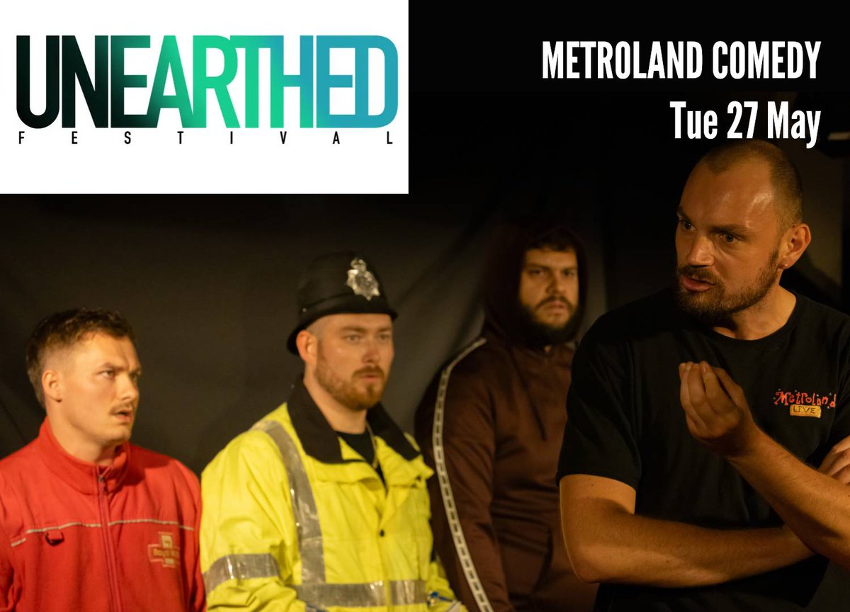 LiveTheatre's tweet photo. @MetrolandComedy are bringing their sell-out sketch show to #UnearthedFestival on Fri 27 May. A silly, smart, high energy night of surreal comedy you won't forget! Don't miss out https://t.co/da32b5uBoX https://t.co/VAEzRSRjdk