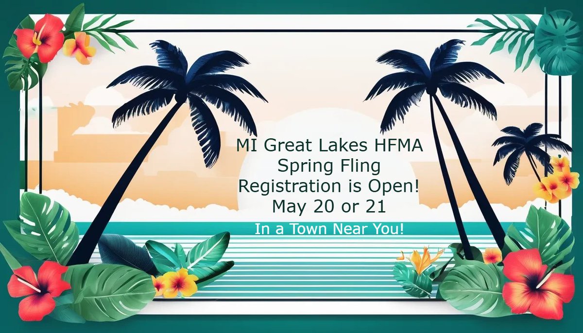 Registration and Sponsorship is open for MI HFMA Spring Fling!  Are you tired of getting up at 5 AM to attend educational events 4 hours away? Then this is the event for you! Sponsorships cover all locations! Register and learn more at: web.cvent.com/event/396b2d42…