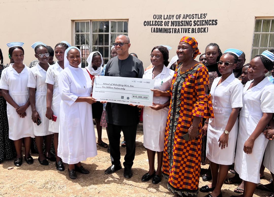 PeterObi's tweet photo. On Monday, April 14th, I had the privilege of visiting OLA College of Nursing Science, Jos — a remarkable institution deeply committed to shaping the future of healthcare in our nation. There, I met passionate young Nigerians, determined to become the lifesavers and healthcare professionals our country urgently needs.

In recognition of their efforts and to support the school’s ongoing development projects, I made a donation of N10 million. We must continue to invest in education and healthcare, as these remain the most critical indicators for improving our nation’s Human Development Index (HDI).

Although I couldn’t proceed with my planned trip to Benue State, I took the opportunity, on my way back, to stop by a private health institution doing commendable work — Paradise College of Health and Technology in Uke, Nasarawa State. The college is not only training health professionals but also serves as a shelter for orphans — a testament to the power of purposeful private initiatives.

I spent time speaking with both the students and the orphans, listening to their stories and their dreams, and encouraging them to continue working hard. I reminded them that education is not just a ladder for personal growth, but a national tool for lifting people out of poverty.

In my usual way of supporting causes that impact lives — especially those often forgotten — I gave my modest support of N2.5 million to the school and the orphans and assured them of my continued support.

We cannot build a prosperous nation without investing in its people. The path to development lies in improving healthcare, expanding access to quality education, and pulling as many Nigerians as possible out of poverty.

A New Nigeria is POssible. -PO