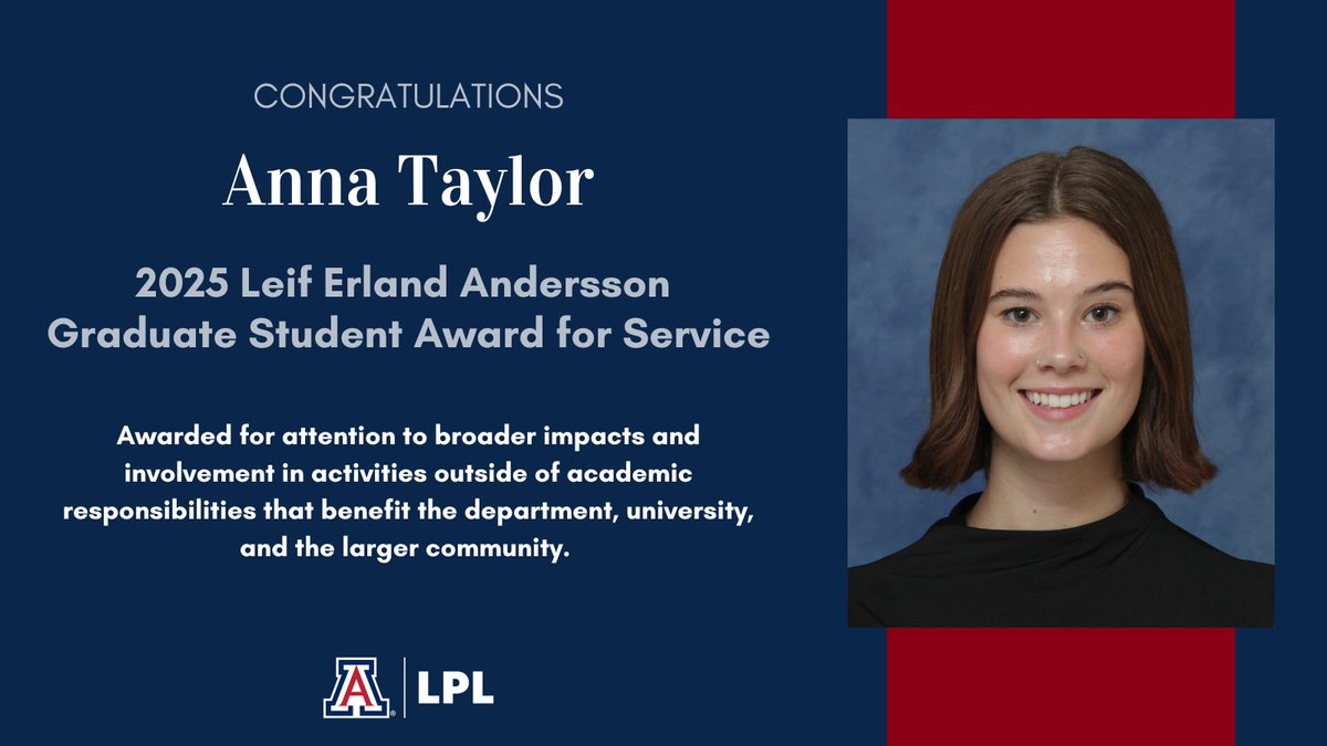 Kudos to LPL grad student Anna Taylor! 🎉