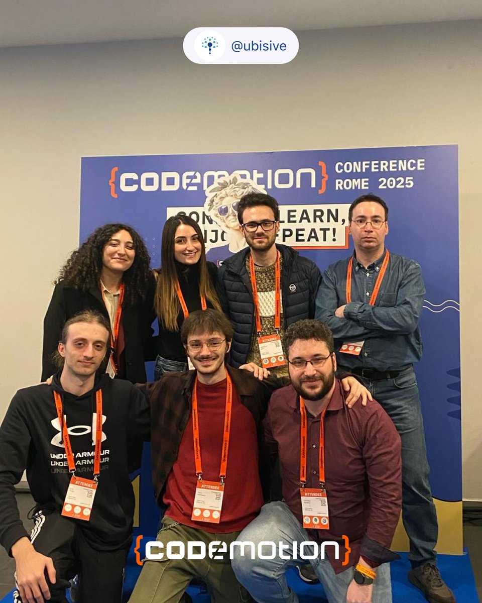 ubisive_srl's tweet photo. Il team Ubisive a #CodemotionRoma2025: ispirazione, innovazione e incontri con la community tech. Un pieno di energia e futuro! 🚀
#TechCommunity #Developers #Innovation #Networking https://t.co/2gSO00MshX