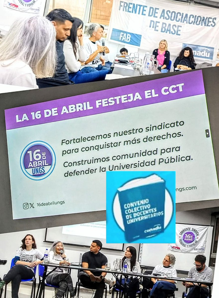 CODIUNNE presente en el Acto de cierre de campaña de La 16 de Abril ADIUNGS, en el que se destacó la historia del Convenio Colectivo de Trabajo de  Docentes de las Universidades Nacionales, su significación política y gremial y el impacto en las universidades.