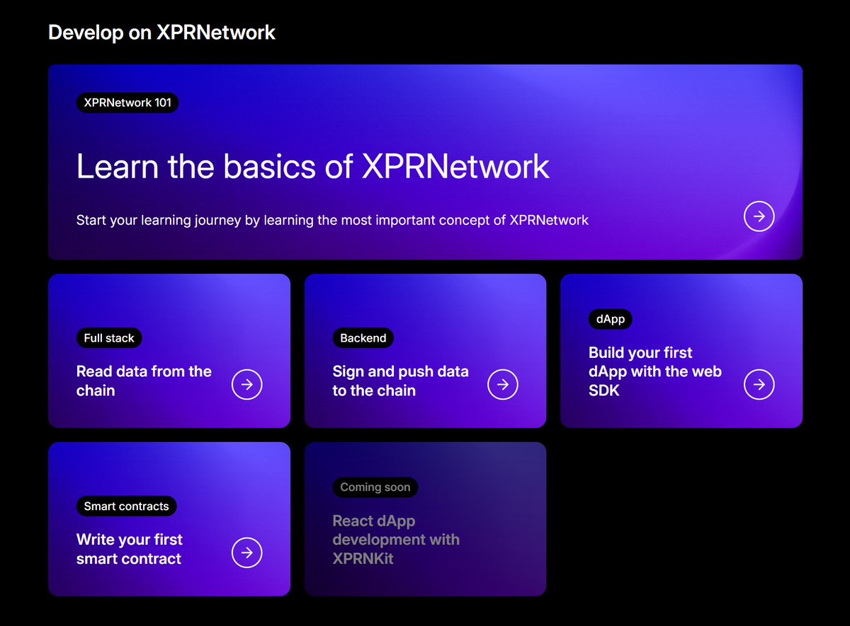 Blockchain is better with developers—and it's even better with brand new documentation!

🛠️ Full Stack
🛠️ Backend
🛠️ dApp
🛠️ Smart Contracts

Learn everything from the basics to the most advanced concepts as <a href="/remyxpr/">Remy Chauveau</a> guides you on your journey right here: docs.xprnetwork.org