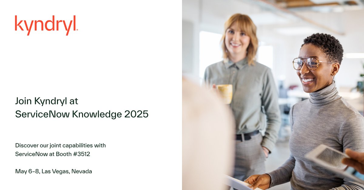 Kyndryl and <a href="/ServiceNow/">ServiceNow</a> alliance is at the forefront of IT modernization and management advancements.

Join us at Knowledge 2025 and connect with Kyndryl experts as we present our innovative approaches, featuring AI and automation capabilities that integrate people, processes,