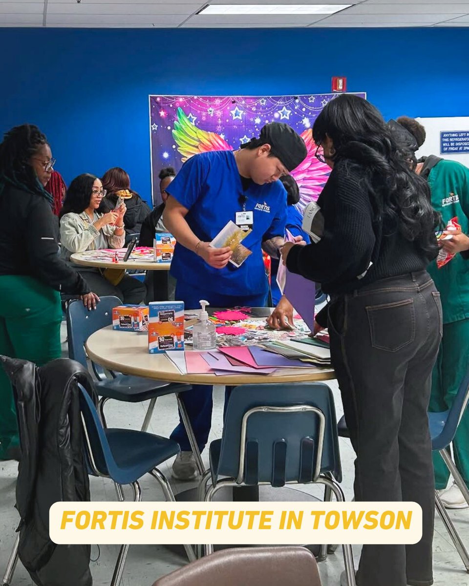 Students from Fortis Institute in Towson recently took a hands-on approach to mapping out their future by creating vision boards for their career goals. It was a fun and meaningful way to reflect on their aspirations and keep them front and center as they work toward success! 🎨